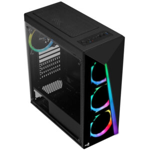 Aerocool Shard Tempered Glass Mid Tower - Black - Image 2