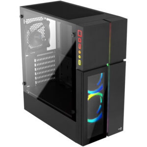 Aerocool Playa Mid Tower, Tempered Glass - Black - Image 2