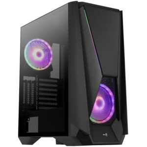 Aerocool Visor Mid Tower, Tempered Glass - Black