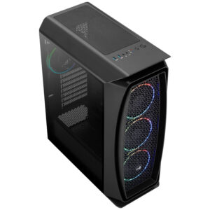 Aerocool Aero One Eclipse Mid Tower, Tempered Glass - Black - Image 2
