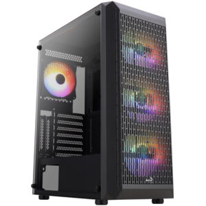 Aerocool Beam-G-BK-v2 Mid Tower, Tempered Glass - Black