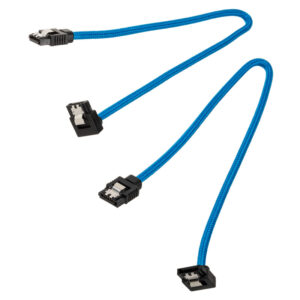 Corsair Premium Sleeved SATA cable angled, blue 30cm - 2 pack - Image 2