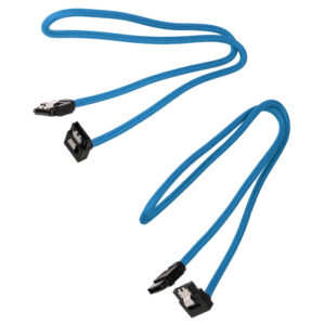 Corsair Premium Sleeved SATA cable angled, blue 60cm - 2 pack - Image 2
