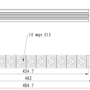 EnerGenie EG-PDU-10C132C19 maitinimo paskirstymo blokas (PDU), 10 vnt. C13 lizdų, 1U, 16A, C20 kištukas, 2 m kabelis, juodas - Image 3
