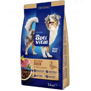 OPTIVITAL With fresh duck - sausas maistas šunims - 2,4kg