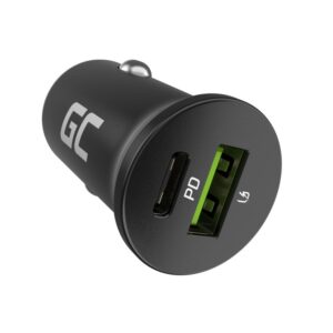 „Green Cell“ automobilinis įkroviklis GC PowerRide Nano38 38W 6A 1x USB-C 1x USB-A