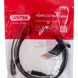 UNITEK KABELIS HDMI 2.0 4K60HZ, PLOKŠČIAS, 2 M, C11063BK-2M