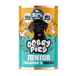 DOBRY PIES Junior Veršiena su antiena – šlapias pašaras šuniui – 400g