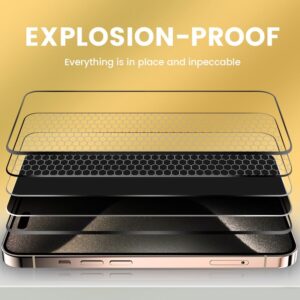 Mobile Origin Privacy Screen Guard iPhone 15 Pro with easy applicator, 2 pack - Image 2