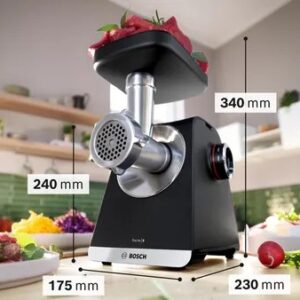 Bosch Serie 6 MFWS650B mėsmalė 500 W Juoda, Sidabras - Image 2
