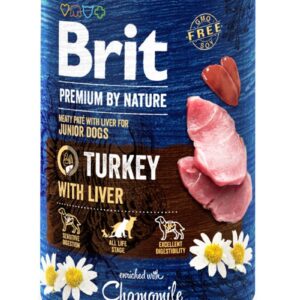 BRIT Premium by nature Junior Turkey with Liver - drėgnas ėdalas šunims - 400g