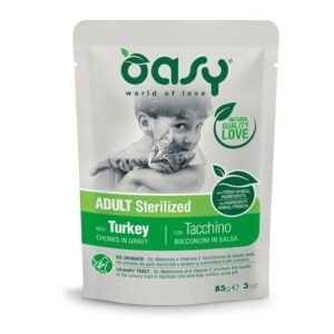 OASY Chunks in gravy Sterilized Turkey - šlapias kačių maistas - 85g