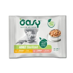OASY Chunks in gravy Multipack Sterilized selection - šlapias kačių maistas - 4x85g