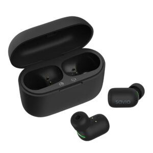 Savio TWS-09 IPX5 Ausinės be mikrofono ir ausinės su mikrofonu Bevielis Įkišamos į ausį Muzika Bluetooth Juoda - Image 3
