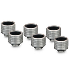 Thermal Grizzly DeltaMate Fitting, Brass, G1/4” Thread - Nickel, HT16, Pack of 6