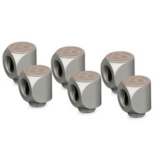 Thermal Grizzly DeltaMate Rotary Fitting - 90°, Matte Nickel, Pack of 6