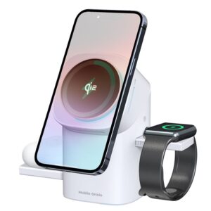 Mobile Origin 3in1 Wireless Charging Qi2 Station PW11, white - Image 6