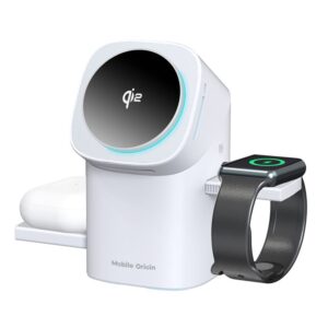 Mobile Origin 3in1 Wireless Charging Qi2 Station PW11, white - Image 8