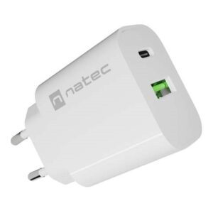 SIENINIS ĮKROVIKLIS NATEC RIBERA 1X USB-A + 1X USB-C 20W BALTAS - Image 3