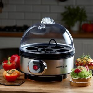 "GreenBlue" automatinė kiaušinių viryklė, 400 W galia, iki 7 kiaušinių, matavimo indelis, 220-240 V~, 50 Hz, GB572