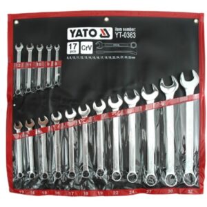 YATO VERŽLIARAKČIŲ RINKINYS (ATVIRAS/ŽIEDINIS) SATININIS 17vnt./8-32mm/