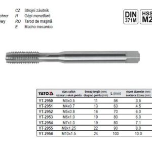 YATO MAŠININIS SRIEGIKLIS M 5 2952