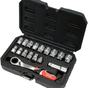 YATO RAKTŲ RINKINYS 17vnt. 3/8"/1/2" SPLINE kiauryminiai