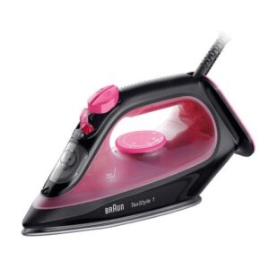 Braun TexStyle 1 Sauso ir garų tipo lygintuvas Keraminis padas 2000 W Juoda, Violetinė