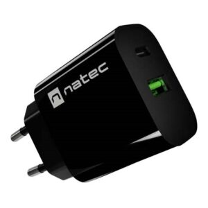 SIENINIS ĮKROVIKLIS NATEC RIBERA 1X USB-A + 1X USB-C 20W JUODAS - Image 3