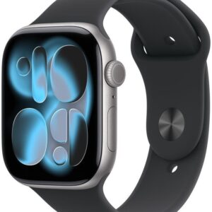 Apple Watch Series 11 GPS 42mm Space Grey Aluminium Case with Black Sport Band - M/L, MEQX4RK/A