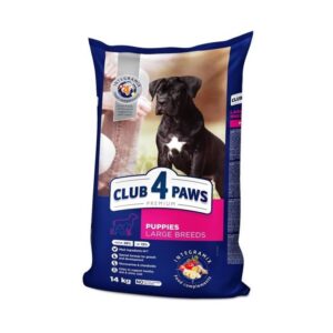 Club 4 Paws Premium didelių veislių šuniukams su vištiena 14kg