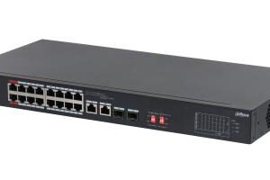 Switch|DAHUA|S3218-16ET-135|Switch type Unmanaged|Switch layer L2|Rack mounting Yes|Stackable Yes|Form factor 1U|16xRJ-45 ports|RJ-45 Ports Type Gigabit Ethernet (10/100/1000)|2xSFP module slots quantity|Power over Ethernet (PoE) Yes|2xPower over Ethernet (PoE) ports quantity|Total Power over Ethernet (PoE) budget 135 W|S3218-16ET-135