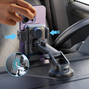 Joyroom JR-ZS219 Automobilinis laikikliss SET su Qi Inductive Charger juodos spalvos - Image 5