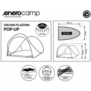 PAPLŪDIMIO PALAPINĖ-UŽTVANKA AUTOMATIŠKAI IŠSILEIDŽIANTI UŽDAROMA 200X120X110/90CM ENERO CAMP 1047089 - Image 7