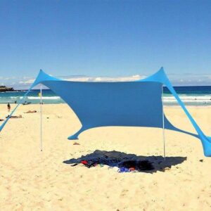 TURISTINIS PAPLŪDIMIO PAVĖSINĖ NUO SAULĖS SU SMĖLIO SVARMENIMIS LYCRA 2.1X2X1.5M 1050089 - Image 3