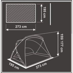 PAPLŪDIMIO IR SODO PALAPINĖ-PAVĖSINĖ XXL 273X195X175/155CM 1055091 - Image 7