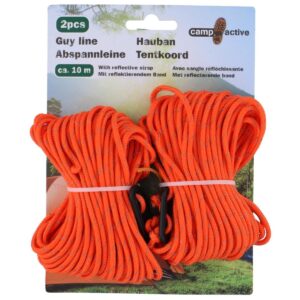 PALAPINĖS VIRVĖ SU ĮTEMPIKLIU 2VNT 10M ORANŽINĖ CAMP ACTIVE 503028