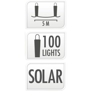 SAULĖS ENERGIJA ĮKRAUNAMA ŠVIEČIANTI GIRLIANDA, APŠVIETIMAS PALAPINEI, SKĖČIUI 100LED 3771580 - Image 6