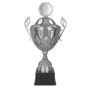Metalinis sidabrinis puodelis su dangteliu MUFAS 7221/CP - Image 2