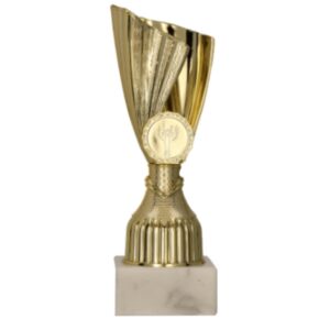 Plastikinė auksinė taurė ZORA 9220A - Image 2