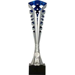 Plastikinė taurė sidabrinė-mėlyna 9233B