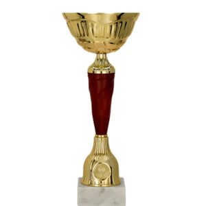 Auksinė ir burgundo spalvos metalinė taurė 9257F