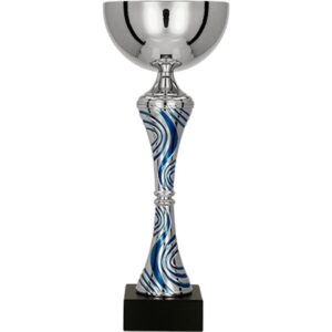Sidabrinės ir mėlynos spalvos metalinė taurė 8365H