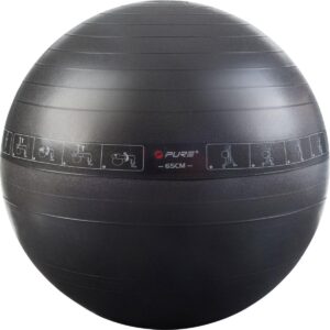 FITNESO MANKŠTOS KAMUOLYS 65CM JUODAS PURE 2 IMPROVE 335790