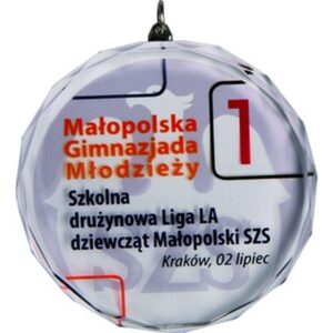 Stiklinis medalis su spalvota spauda LuxorJet ir dėklu CM002-LUX
