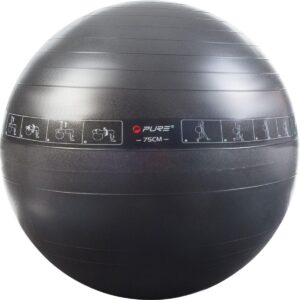 FITNESO MANKŠTOS KAMUOLYS 75CM JUODAS PURE 2 IMPROVE 335806