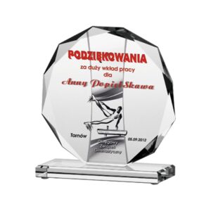 Stiklinis graviruotas trofėjus + užpildymas dažais 80612/GR/FA