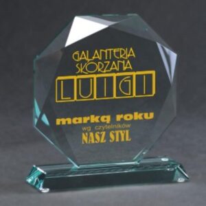 Stiklinis graviruotas trofėjus su dėžute + užpildymas dažais G020/GR/F - Image 3