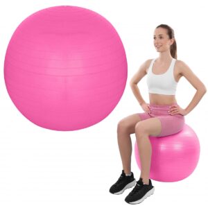 GIMNASTIKOS KAMUOLYS FITNESO PRATIMAMS 75CM ANTIBURST ROŽINIS 7076960