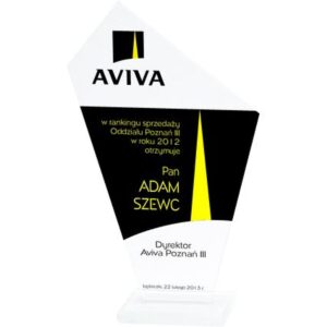 Stiklinis graviruotas trofėjus + užpildymas dažais M64C/GR/F